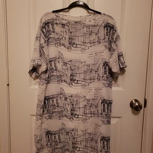 American Apparel chiffon illustrated tshirt dress
